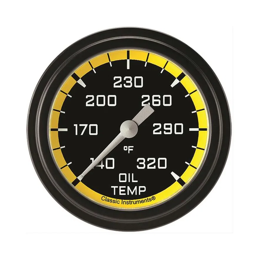 Autocross Yellow 2-5/8" Oil Temperature Gauge