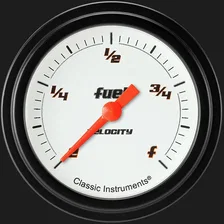 Velocity White 2-5/8" Fuel Level Gauge image 1