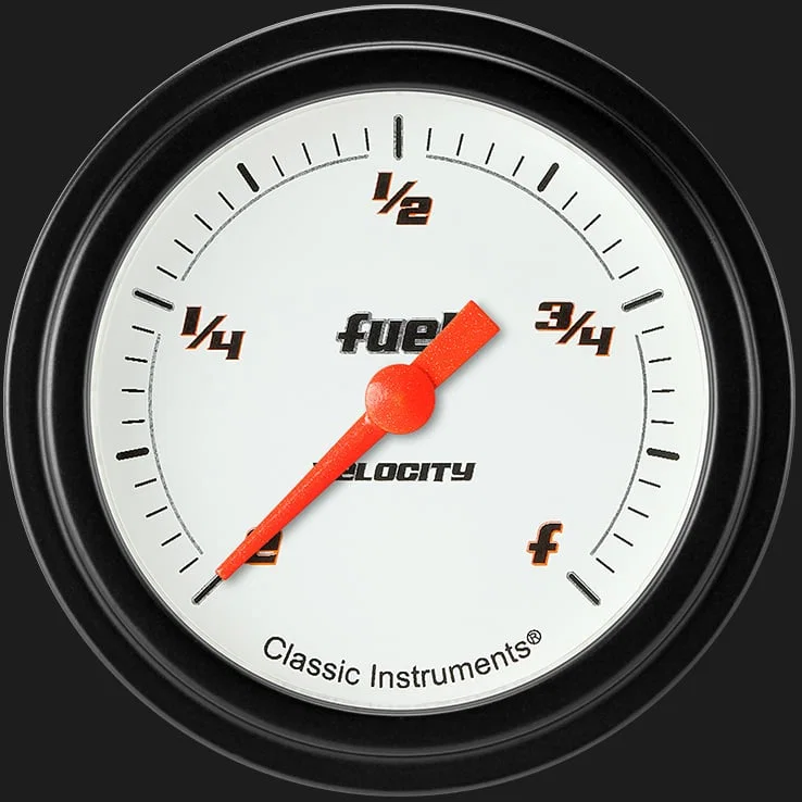 Velocity White 2-5/8" Fuel Level Gauge