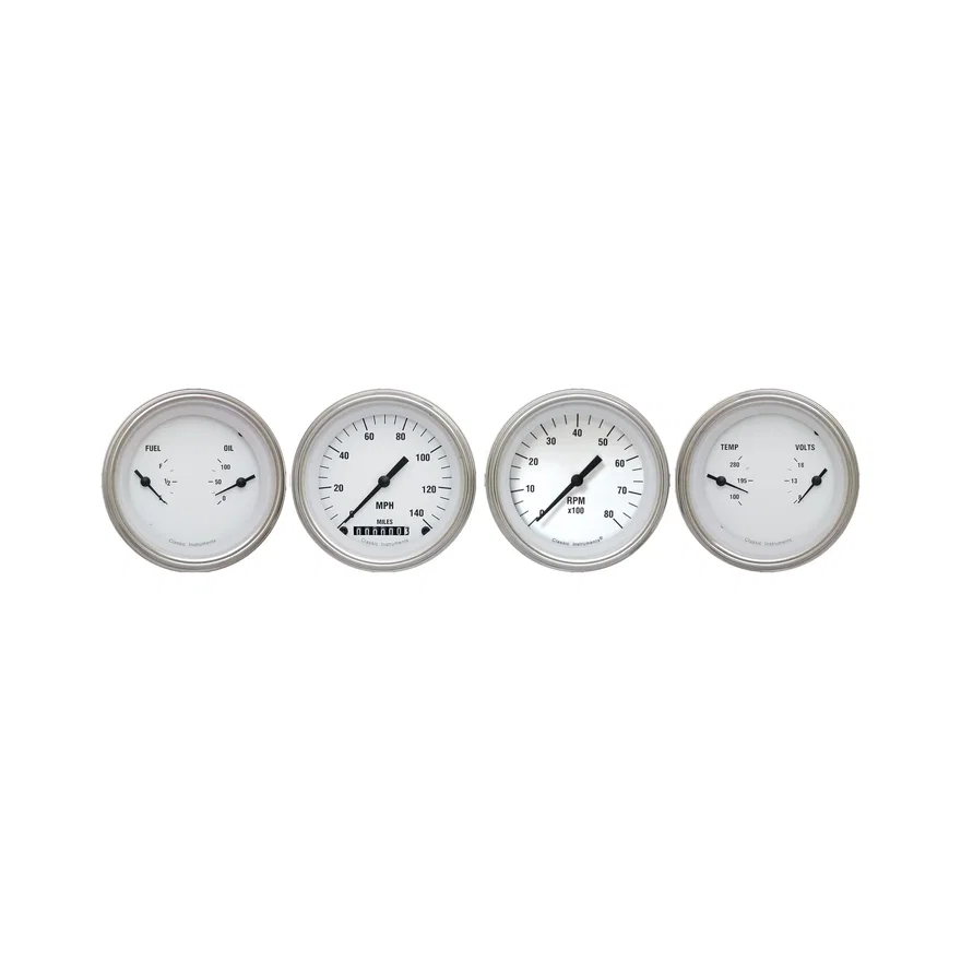 White Hot 3" Speedo/Tach/2 Duals-GM