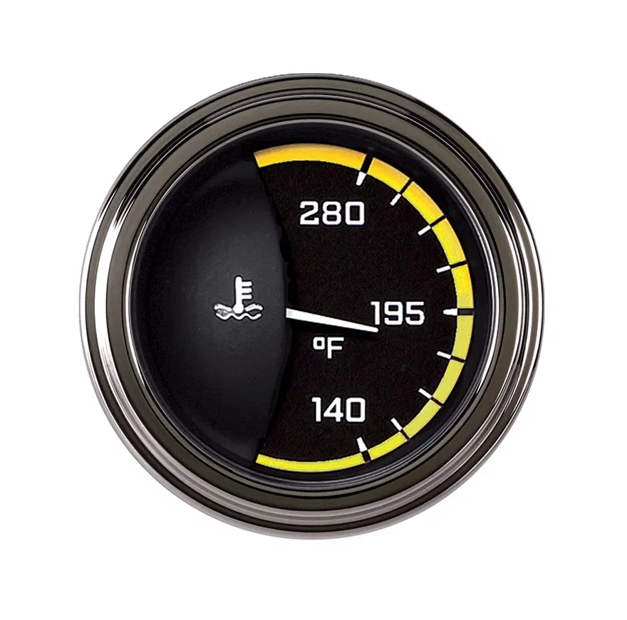 AutoCross Yellow 2-1/8" Water Temperature Gauge