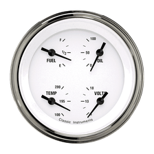 White Hot 3" Quad Gauge (1975-2010 Ohm) image 1