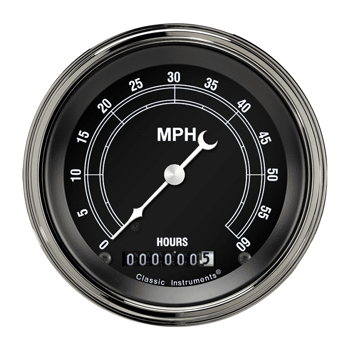 Traditional 3-3/8" Low Speed Speedometer Gauge