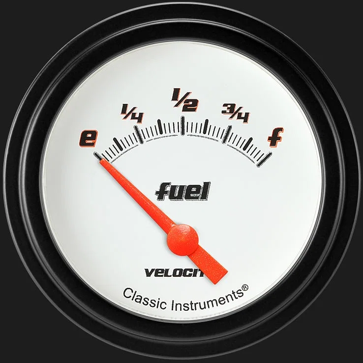Velocity White 2-5/8" Fuel Level Gauge