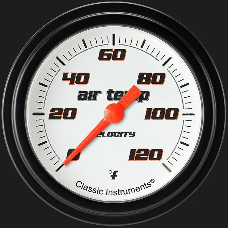 Velocity White 2-5/8" Outside Air Tempature Gauge