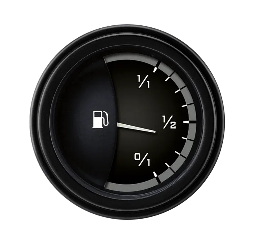 AutoCross Gray 2-1/8" Fuel Level Gauge