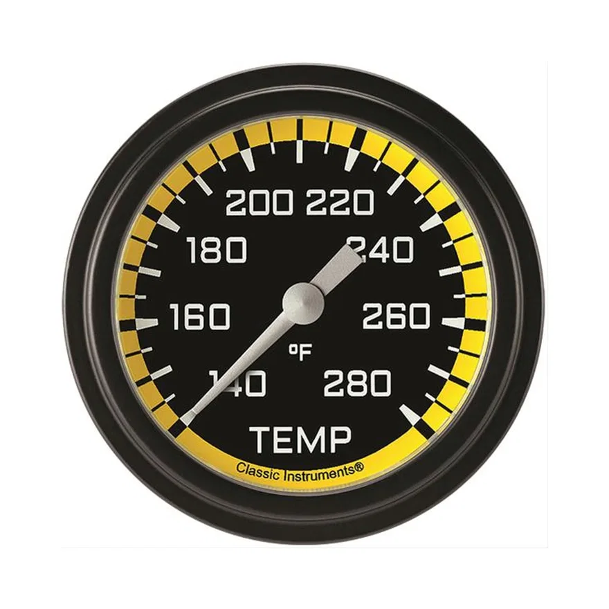 AutoCross Yellow 2-5/8" Full Sweep Water Temp Gauge