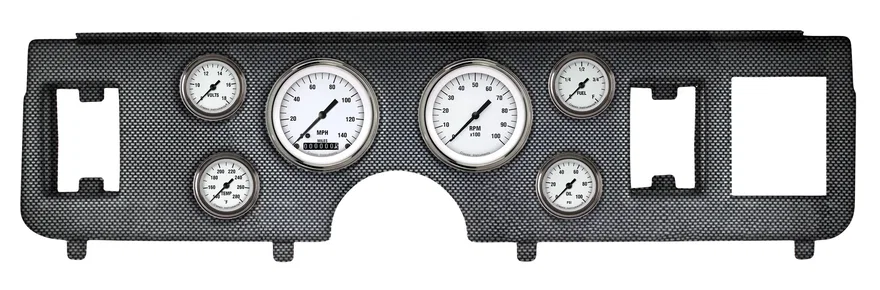 1979-86 Mustang White Hot Full Sweep 6 Gauge Set Ford