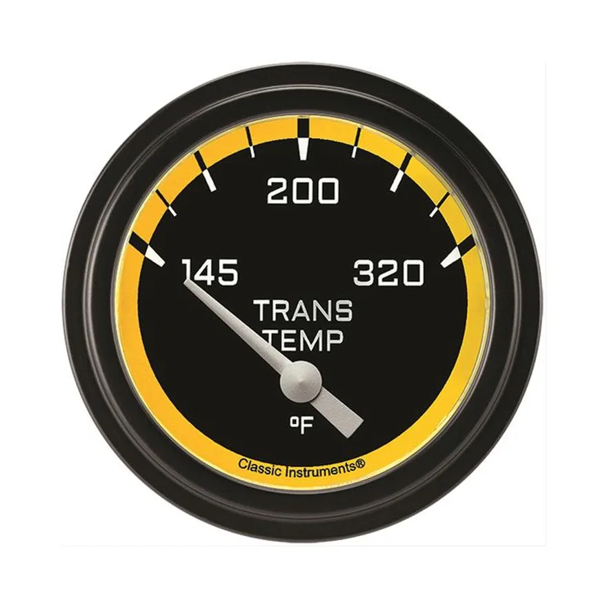 Autocross Yellow 2-5/8" Transmission Temperature Gauge