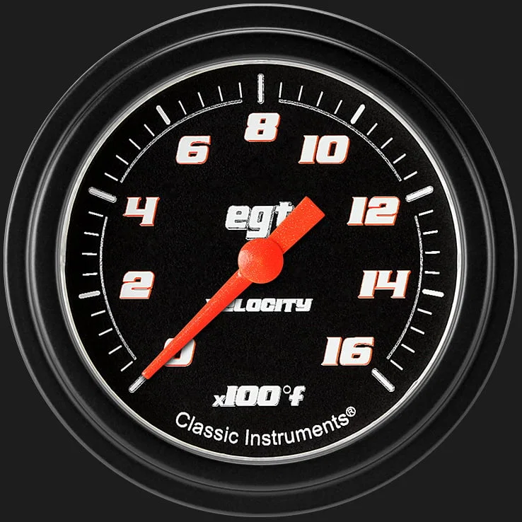 Velocity Black 2-5/8" Exhaust Gas Tempature Gauge
