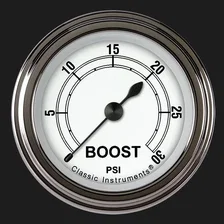 White 2-1/8" Boost Gauge (30 PSI) image 1