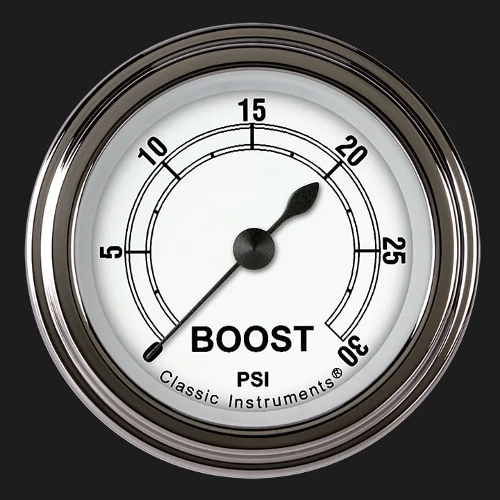 White 2-1/8" Boost Gauge (30 PSI)