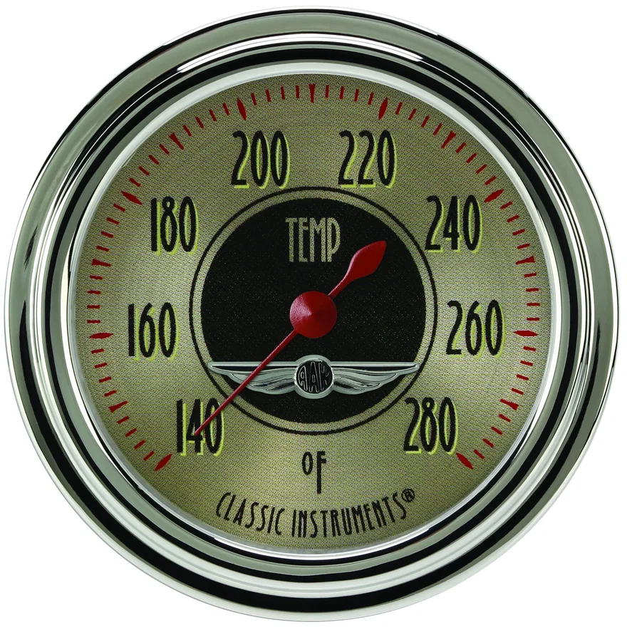 All American Nickel 2-5/8" Full Sweep Water Temp Gauge