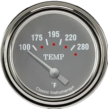 Silver Gray 2-5/8" Short Sweep Water Temperature Gauge image 1