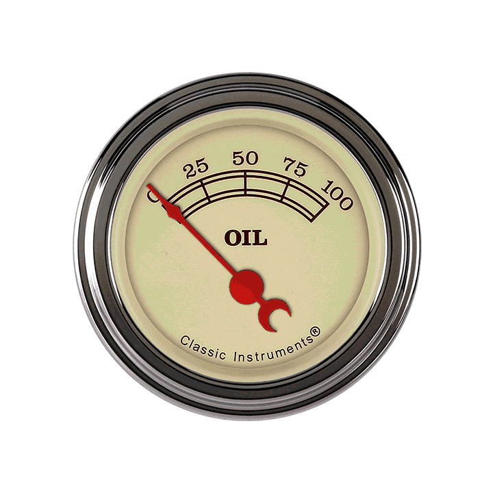 Vintage 2-1/8" Oil Pressure Gauge