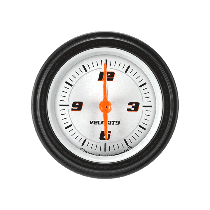 Velocity White 2-1/8" Clock