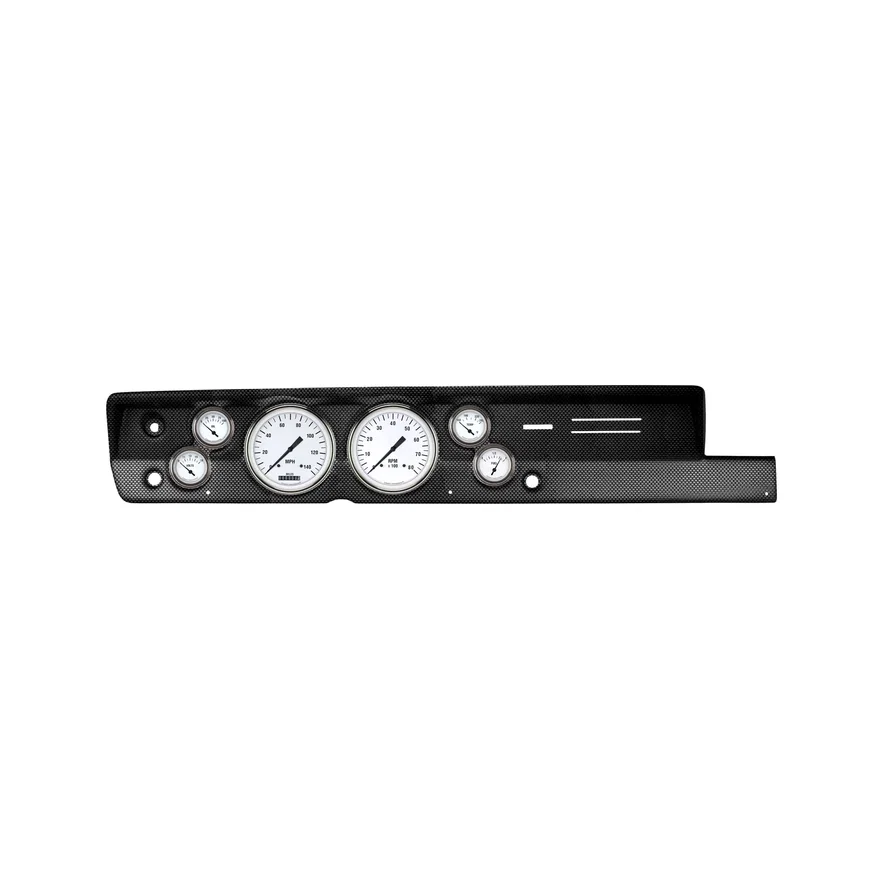 1967-69 Plymouth Barracuda White Hot Six Gauge Set Mopar