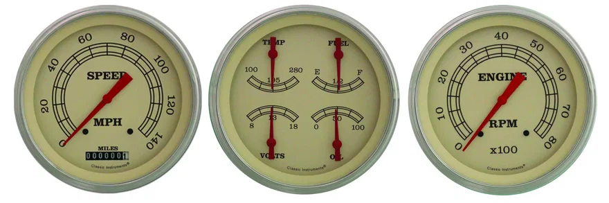 Vintage 5" Speedometer/Tachometer/Quad Gauge Set GM