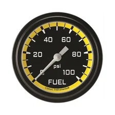 Autocross Yellow 2-5/8" Fuel Pressure Gauge (100 PSI) image 1