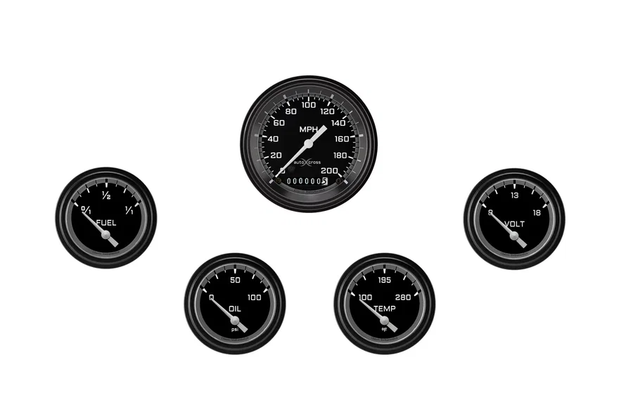AutoCross Gray Five Gauge Set
