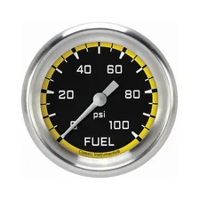 Autocross Yellow 2-5/8" Fuel Pressure Gauge (100 PSI) image 1