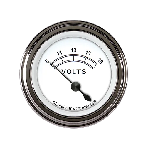 White 2-1/8" Volt Gauge