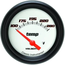 Velocity White 2-5/8" Short Sweep Water Temp Gauge image 1