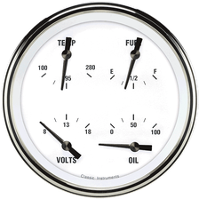White Hot 4-5/8" Quad Gauge image 1