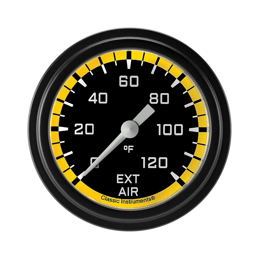Autocross Yellow 2-5/8" External Air Tempature Gauge