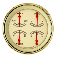 Vintage 5" Quad Gauge (240-33 Ohm) image 1