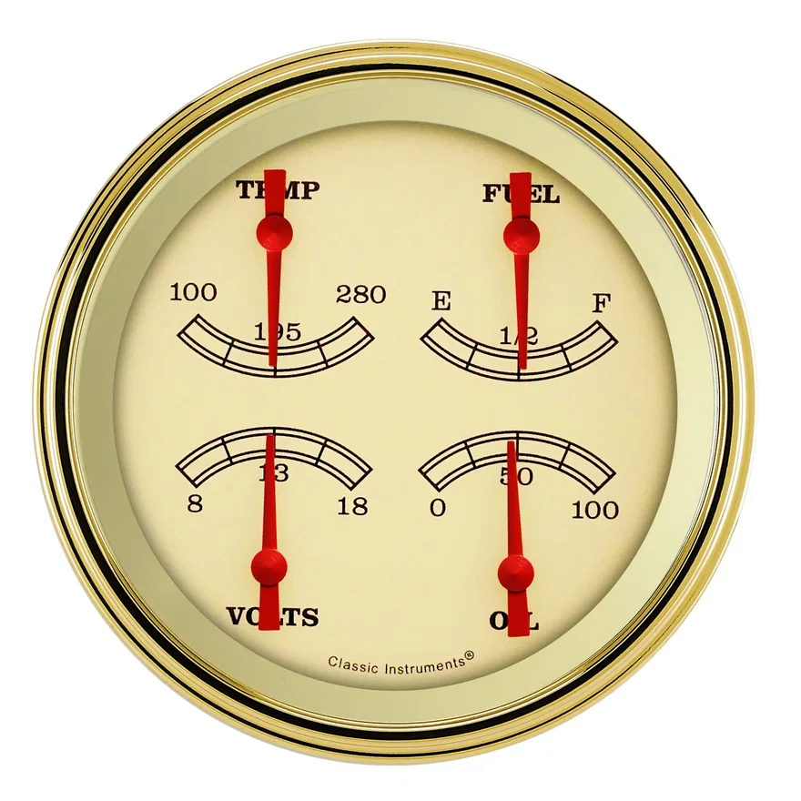 Vintage 5" Quad Gauge (240-33 Ohm)