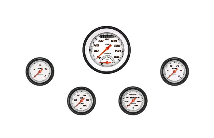 Velocity White Five Gauge Set