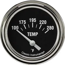 Hot Rod 2-5/8" Short Sweep Water Temperature Gauge image 1