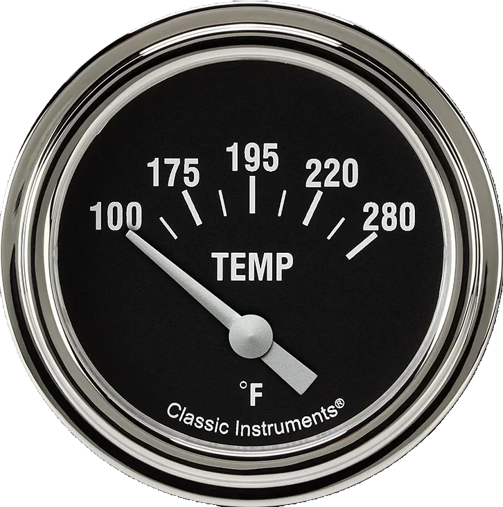 Hot Rod 2-5/8" Short Sweep Water Temperature Gauge