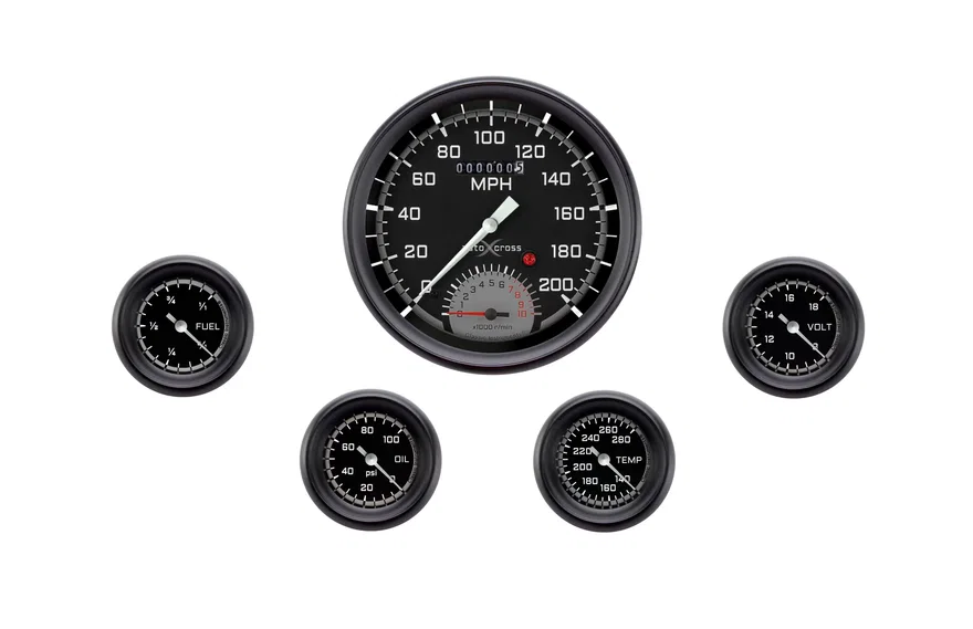 AutoCross Gray Five Gauge Set