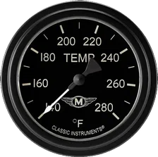 Moal Bomber 2-5/8" Full Sweep Water Temperature Gauge image 1