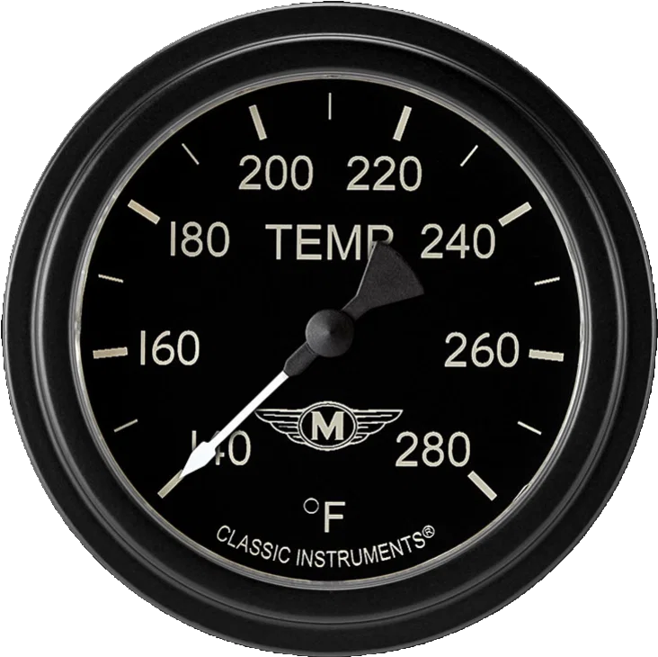 Moal Bomber 2-5/8" Full Sweep Water Temperature Gauge