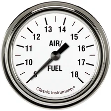 White Hot 2-5/8" Air Fuel Ratio Gauge image 1