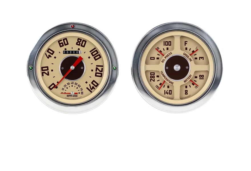 1954-55 GMC Chevy Truck SpeedTach & Quad Gauge Set LS