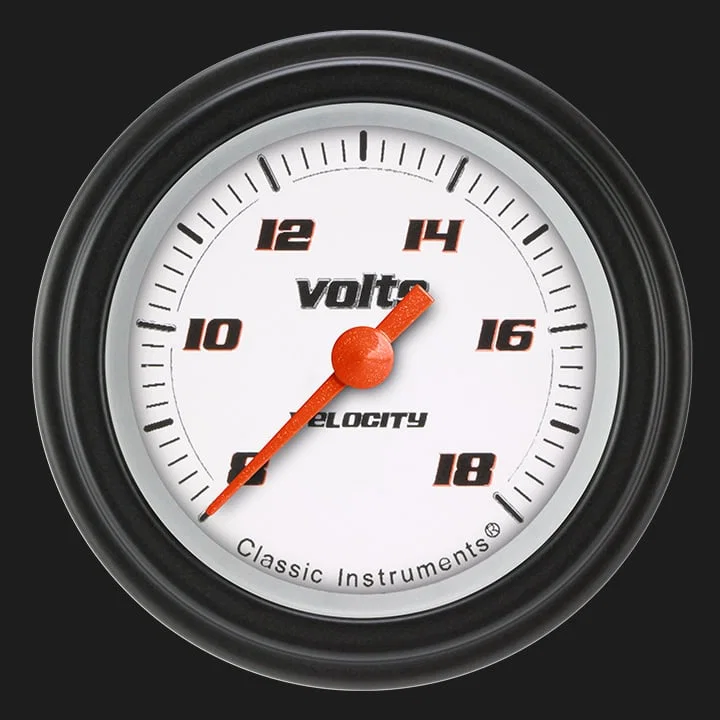 Velocity White 2-1/8" Volt Gauge
