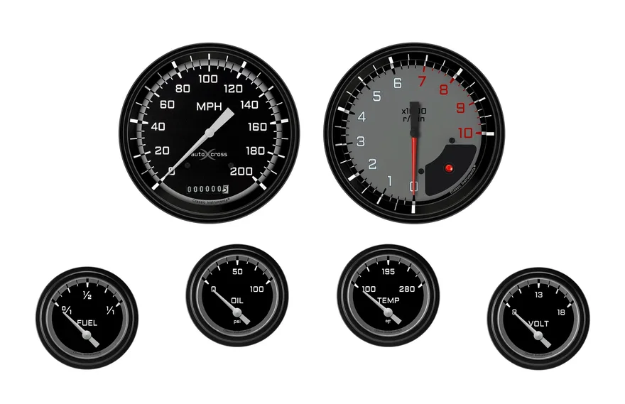 AutoCross Gray Six Gauge Set