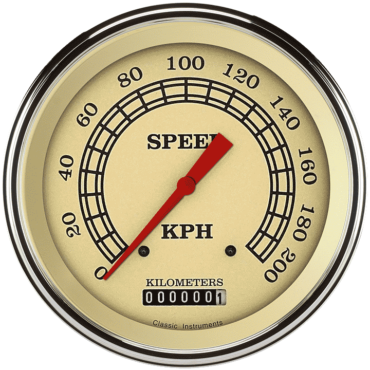 Vintage Series 5" Speedometer Gauge (200 KPH)