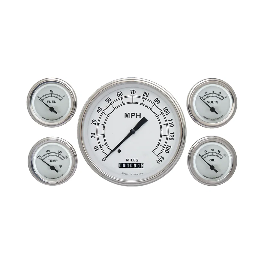 White Five Gauge Set