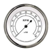 White 3" Tachometer Gauge (6000 RPM) image 1