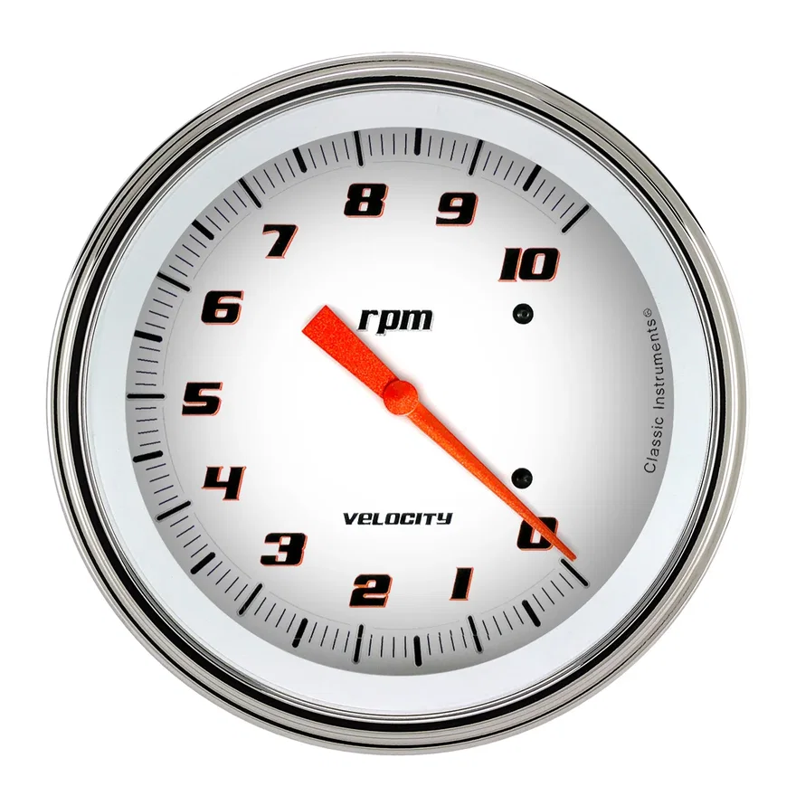 Velocity White 5" Tachometer Gauge (10K)