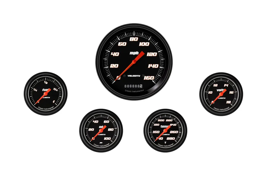 Velocity Black Five Gauge Set