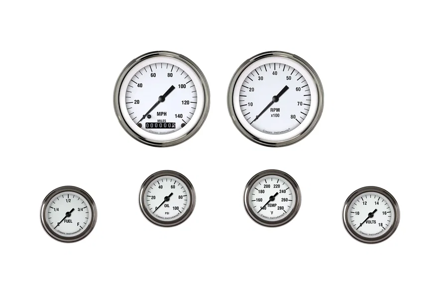 White Hot Six Gauge Set