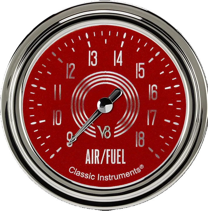 V8 Red Steelie 2-5/8" Air Fuel Ratio Gauge