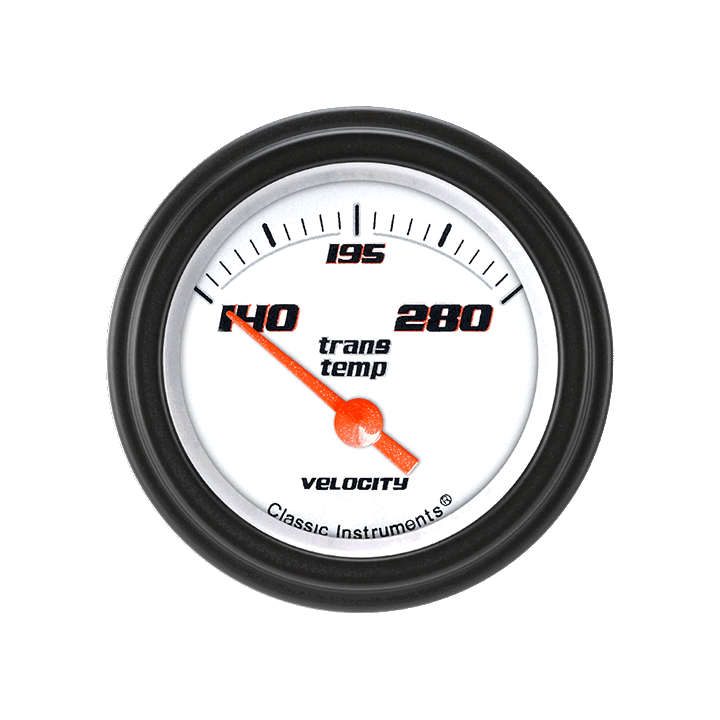 Velocity White 2-1/8" Transmission Temperature Gauge