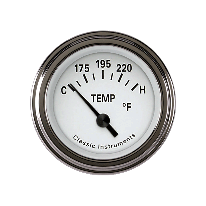 Tetra White 2-1/8" Water Temperature Gauge